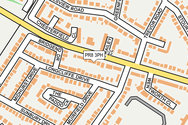 PR8 3PH map - OS OpenMap – Local (Ordnance Survey)