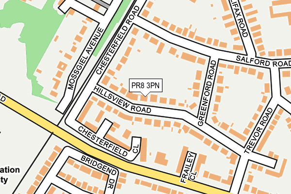 PR8 3PN map - OS OpenMap – Local (Ordnance Survey)