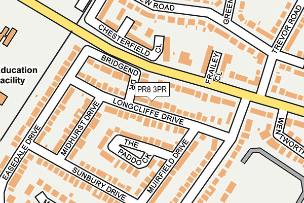 PR8 3PR map - OS OpenMap – Local (Ordnance Survey)