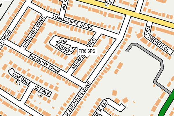 PR8 3PS map - OS OpenMap – Local (Ordnance Survey)