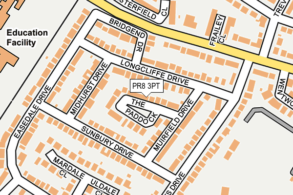 PR8 3PT map - OS OpenMap – Local (Ordnance Survey)