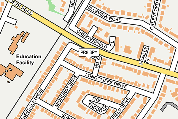 PR8 3PY map - OS OpenMap – Local (Ordnance Survey)