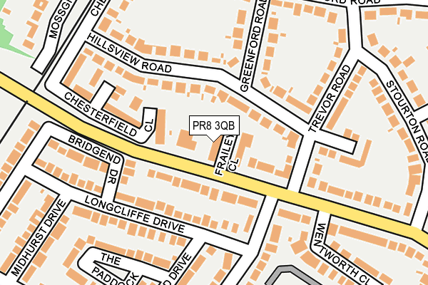 PR8 3QB map - OS OpenMap – Local (Ordnance Survey)