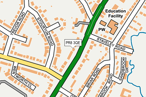 PR8 3QE map - OS OpenMap – Local (Ordnance Survey)