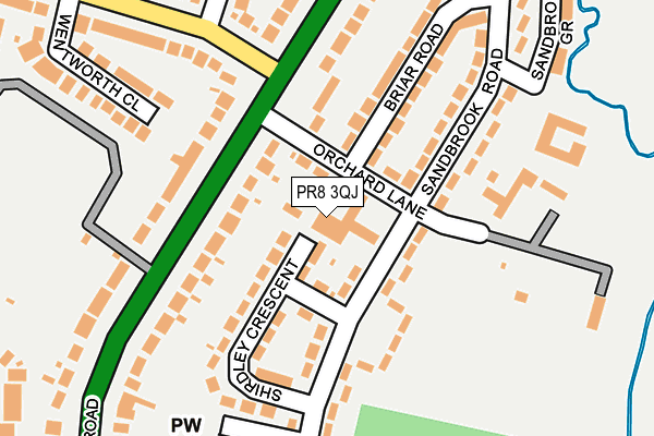 PR8 3QJ map - OS OpenMap – Local (Ordnance Survey)