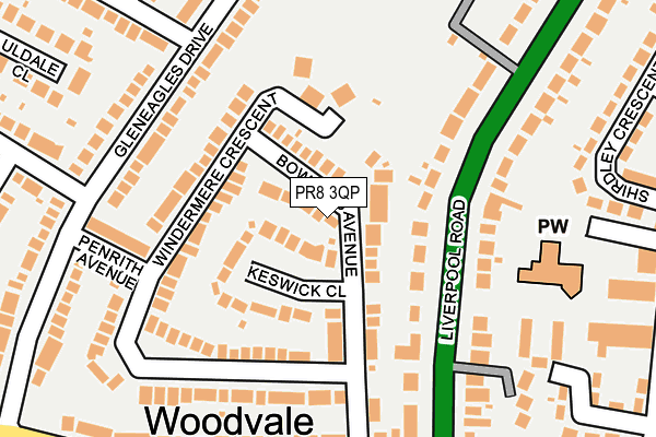 PR8 3QP map - OS OpenMap – Local (Ordnance Survey)