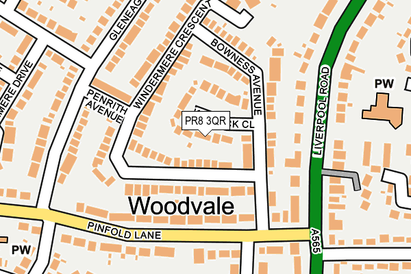 PR8 3QR map - OS OpenMap – Local (Ordnance Survey)