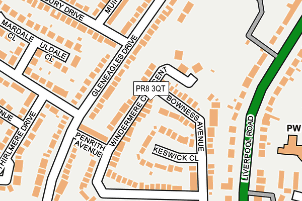 PR8 3QT map - OS OpenMap – Local (Ordnance Survey)