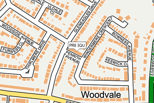 PR8 3QU map - OS OpenMap – Local (Ordnance Survey)