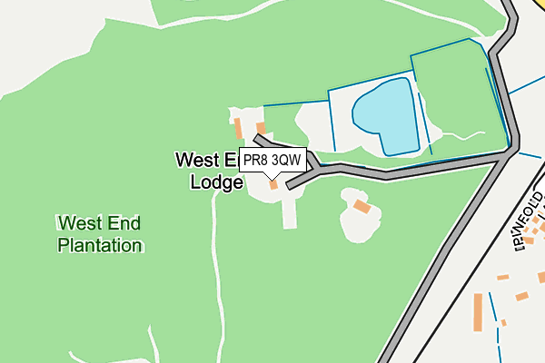 PR8 3QW map - OS OpenMap – Local (Ordnance Survey)