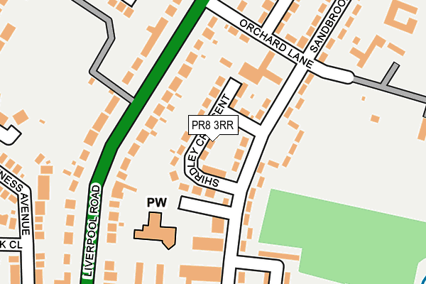 PR8 3RR map - OS OpenMap – Local (Ordnance Survey)