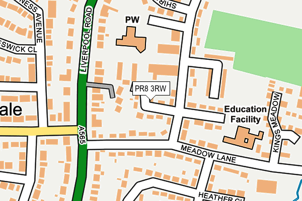 PR8 3RW map - OS OpenMap – Local (Ordnance Survey)