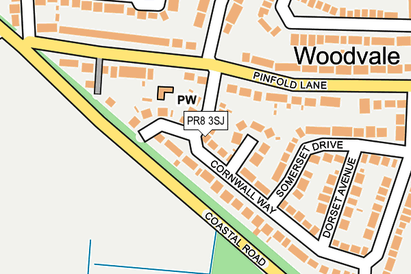 PR8 3SJ map - OS OpenMap – Local (Ordnance Survey)