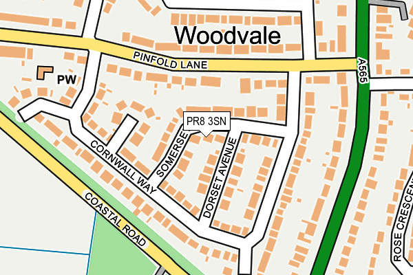 PR8 3SN map - OS OpenMap – Local (Ordnance Survey)