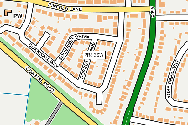 PR8 3SW map - OS OpenMap – Local (Ordnance Survey)