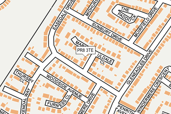 PR8 3TE map - OS OpenMap – Local (Ordnance Survey)