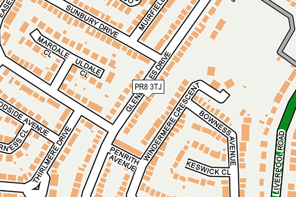 PR8 3TJ map - OS OpenMap – Local (Ordnance Survey)
