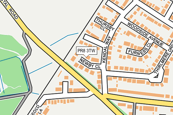PR8 3TW map - OS OpenMap – Local (Ordnance Survey)