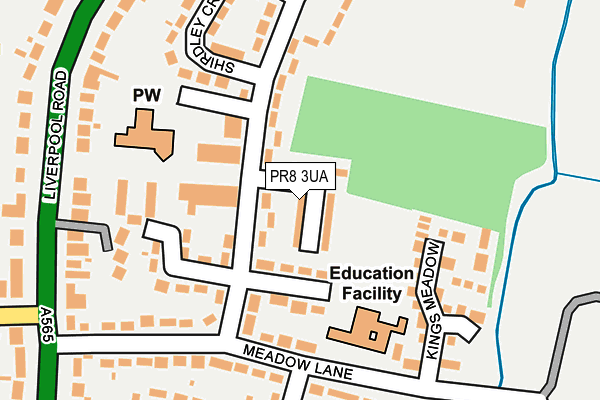 PR8 3UA map - OS OpenMap – Local (Ordnance Survey)