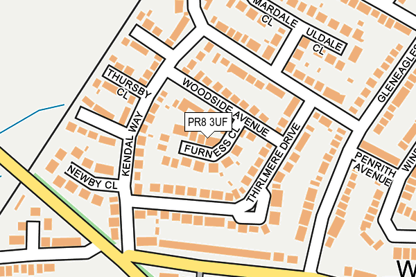 PR8 3UF map - OS OpenMap – Local (Ordnance Survey)