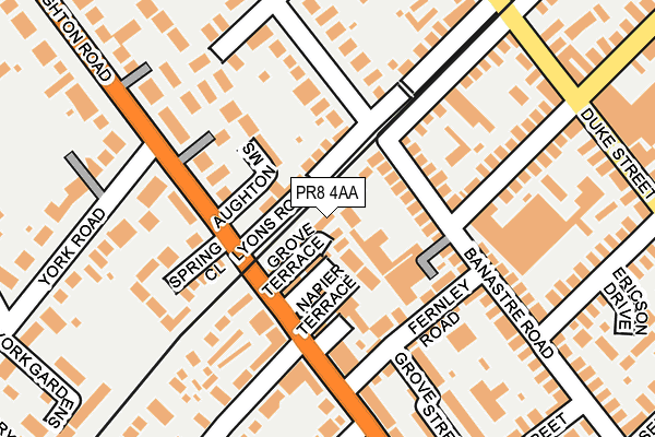 PR8 4AA map - OS OpenMap – Local (Ordnance Survey)