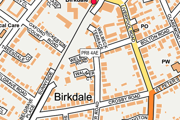 PR8 4AE map - OS OpenMap – Local (Ordnance Survey)