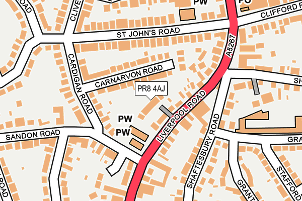 PR8 4AJ map - OS OpenMap – Local (Ordnance Survey)