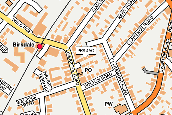 PR8 4AQ map - OS OpenMap – Local (Ordnance Survey)