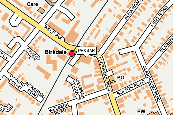 PR8 4AR map - OS OpenMap – Local (Ordnance Survey)