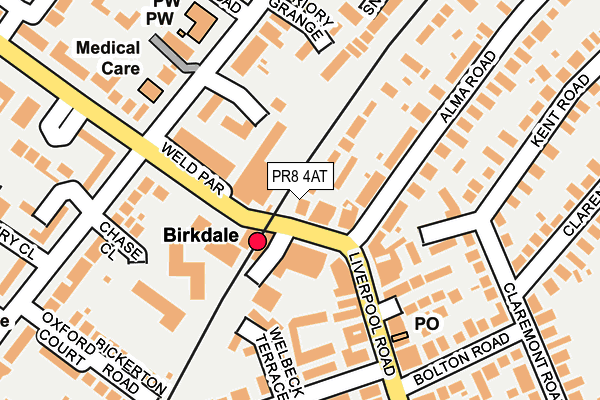 PR8 4AT map - OS OpenMap – Local (Ordnance Survey)