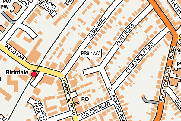 PR8 4AW map - OS OpenMap – Local (Ordnance Survey)