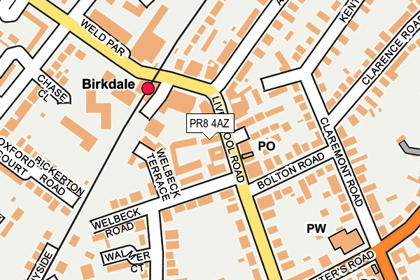 PR8 4AZ map - OS OpenMap – Local (Ordnance Survey)