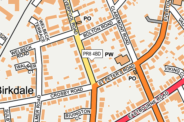 PR8 4BD map - OS OpenMap – Local (Ordnance Survey)