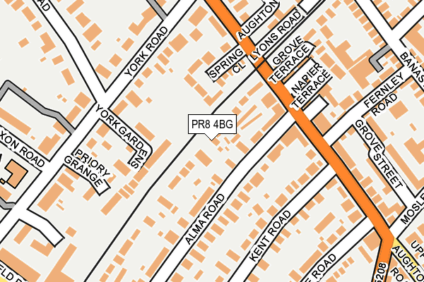 PR8 4BG map - OS OpenMap – Local (Ordnance Survey)