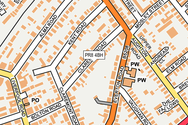 PR8 4BH map - OS OpenMap – Local (Ordnance Survey)