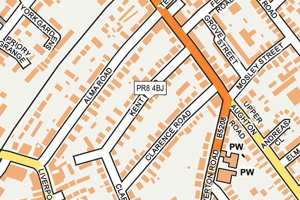 PR8 4BJ map - OS OpenMap – Local (Ordnance Survey)