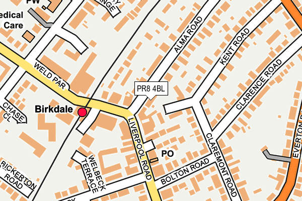 PR8 4BL map - OS OpenMap – Local (Ordnance Survey)