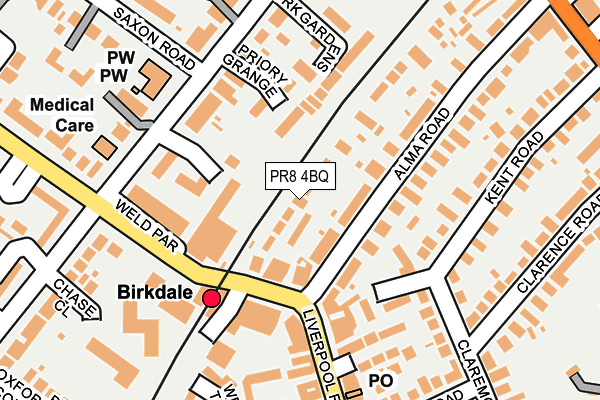 PR8 4BQ map - OS OpenMap – Local (Ordnance Survey)
