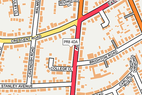 PR8 4DA map - OS OpenMap – Local (Ordnance Survey)