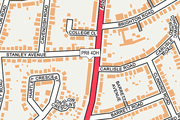 PR8 4DH map - OS OpenMap – Local (Ordnance Survey)