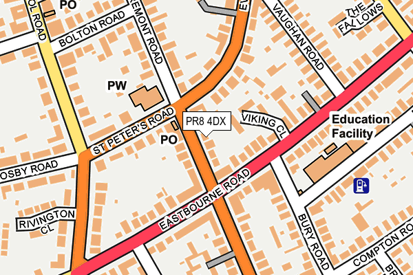 PR8 4DX map - OS OpenMap – Local (Ordnance Survey)