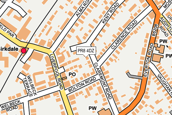 PR8 4DZ map - OS OpenMap – Local (Ordnance Survey)