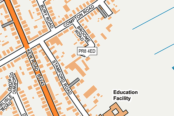 PR8 4ED map - OS OpenMap – Local (Ordnance Survey)