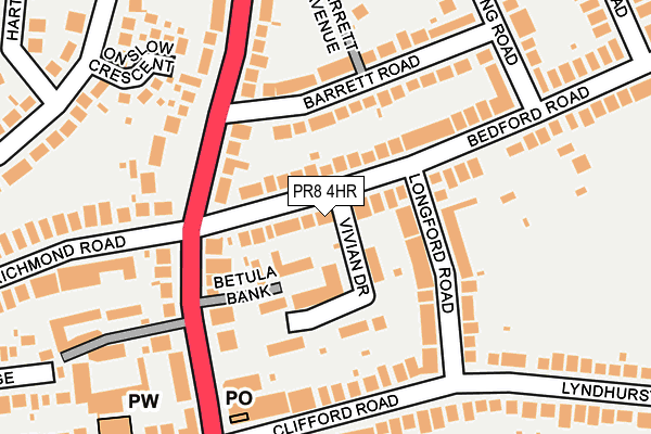 PR8 4HR map - OS OpenMap – Local (Ordnance Survey)
