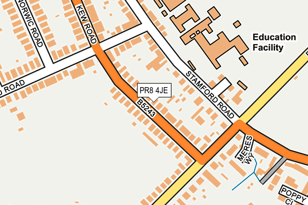 PR8 4JE map - OS OpenMap – Local (Ordnance Survey)