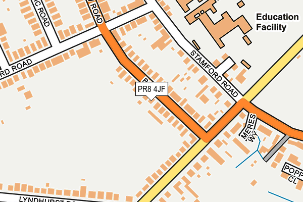 PR8 4JF map - OS OpenMap – Local (Ordnance Survey)