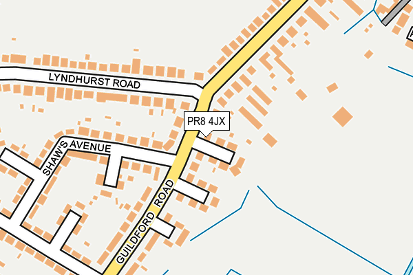 PR8 4JX map - OS OpenMap – Local (Ordnance Survey)