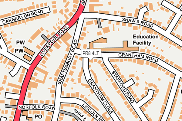 PR8 4LT map - OS OpenMap – Local (Ordnance Survey)