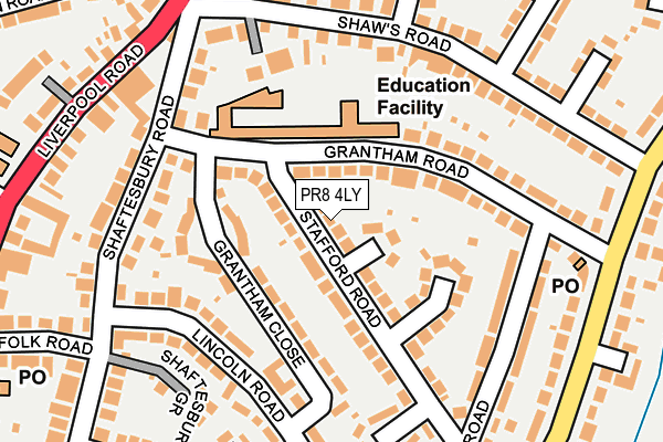 PR8 4LY map - OS OpenMap – Local (Ordnance Survey)