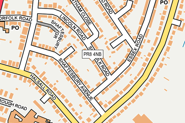 PR8 4NB map - OS OpenMap – Local (Ordnance Survey)